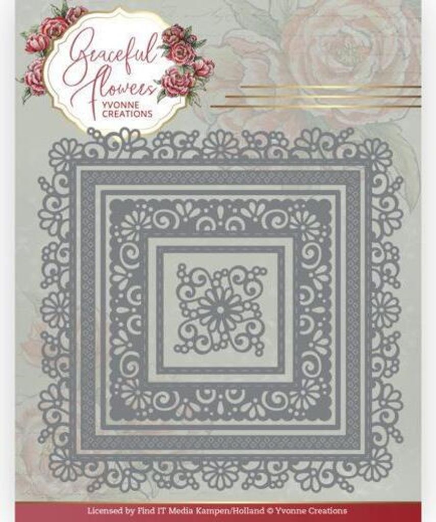 Stanzschablone - Yvonne Creations - Graceful Flowers - Graceful Quadrat
