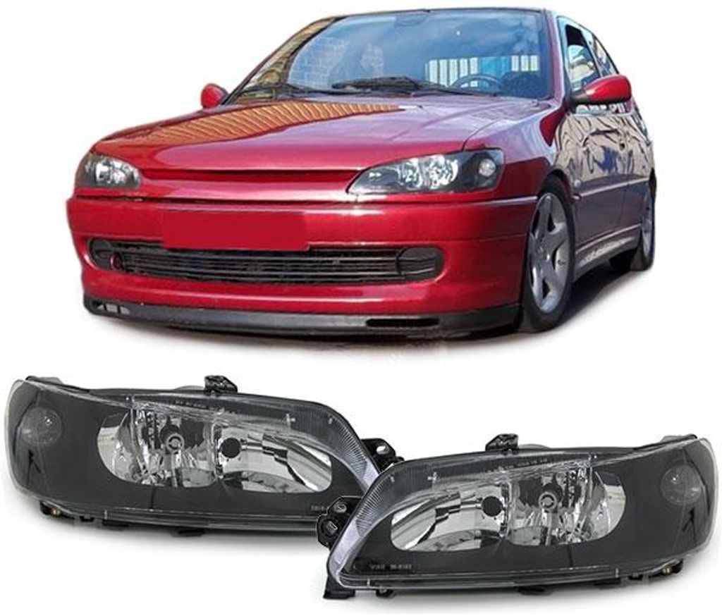 Für Peugeot 306 ab 1997- Klarglas Scheinwerfer Schwarz Links + Rechts in der Farbe Schwarz von Carparts-Online GmbH