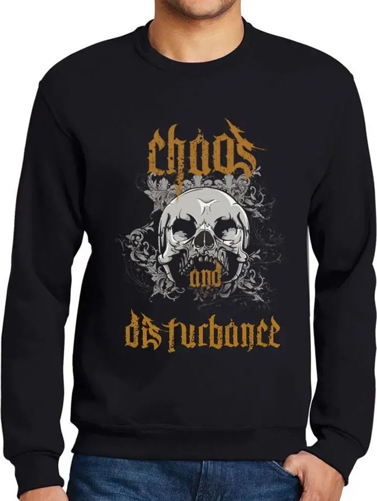 Herren Grafik Sweatshirt mit Aufdruck Chaos und Unruhe – Chaos And Disturbance – Öko-Verantwortlich Vintage Jahrgang Langarmshirt Pullover Lus...