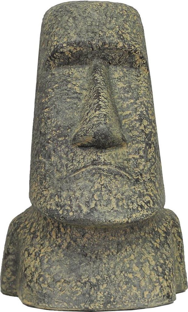 Moai-Kopf Statue Aus Lavastein, 30 Cm Hoch – Frostsicher Für Garten & Wohnraum, Handgefertigt In Indonesien
