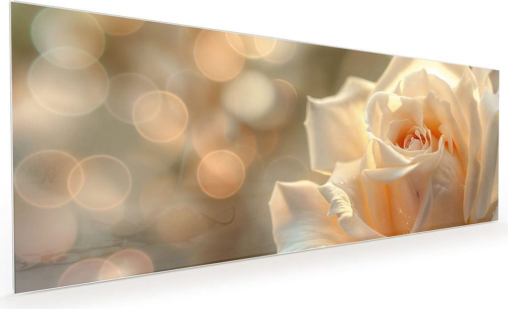 Küchenrückwand Spritzschutz Glas mit Motiv Elegante Rose 40 x 40 cm