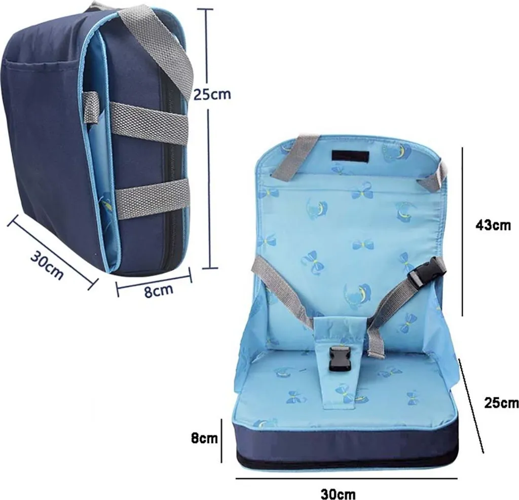 Réhausseur de voyage bébé pliable avec bandoulière de sécurité gris - 4