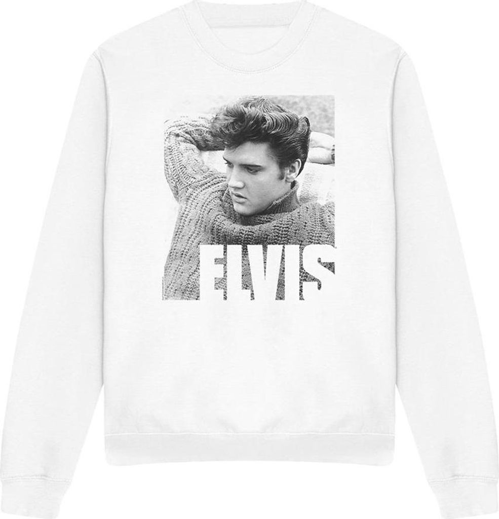 Elvis Presley - "Relaxing" Sweatshirt für Herren/Damen Uni TV32313 (XXL) (Weiß)