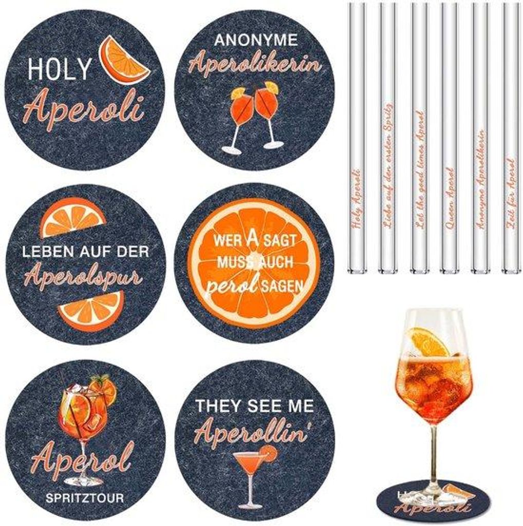 Dárková sada Aperol Spritz, 12 kusů, obsahující brčka Obrázek produktu 