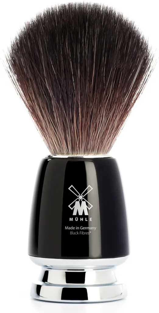 Blaireau de rasage en fibre noire synthétique douce et durable