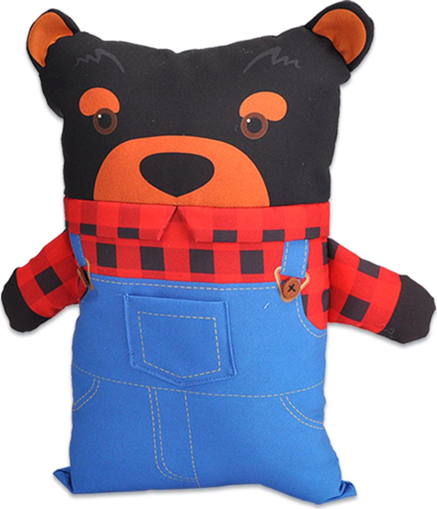 Wild Republic Kinder Kuschelkissen Teddybär-Motiv, kompakt, 38 x 23 cm
