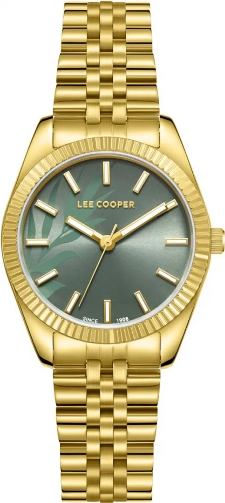 Montre Lee Cooper LC08102.270 boîtier doré et cadran vert brillant