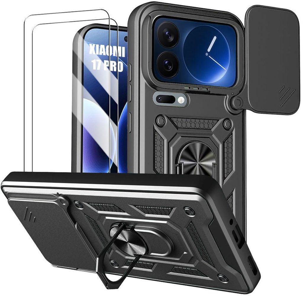 Coque + 2 Verres Trempés pour Xiaomi 17 Pro, Rigide avec Image du produit 