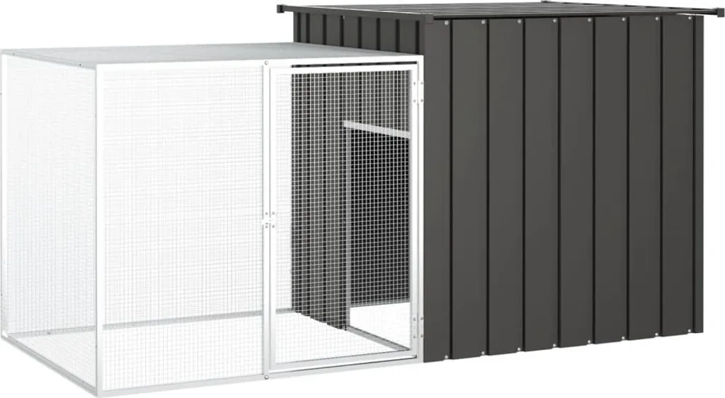 Enclos Lapins Sécurisé 200x91cm Anthracite - Acier Galvanisé Inoxydable