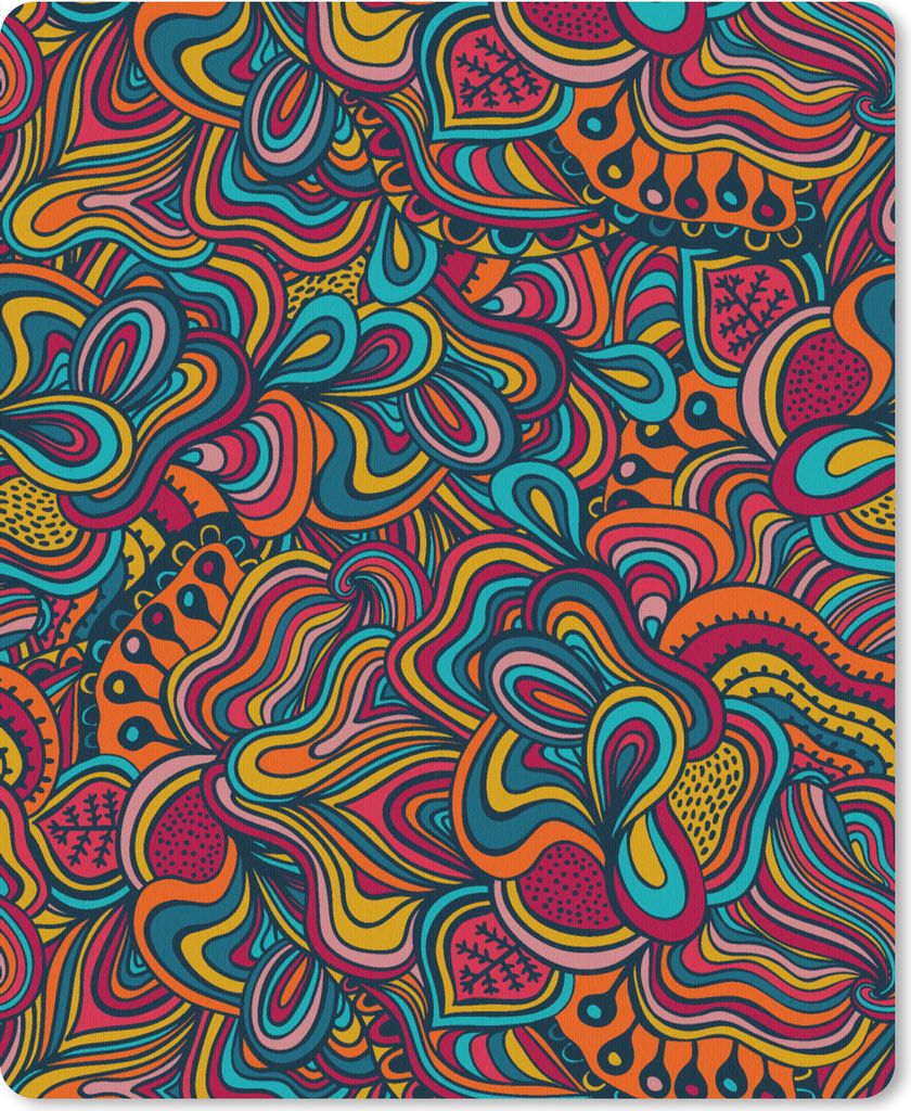 MuchoWow Mauspad Mousepad Boho - Muster - Abstrakt - Flora 19x23 cm - Mousepads - Maus Mat - Pad - Mausunterlage - Mauspads - Spielen