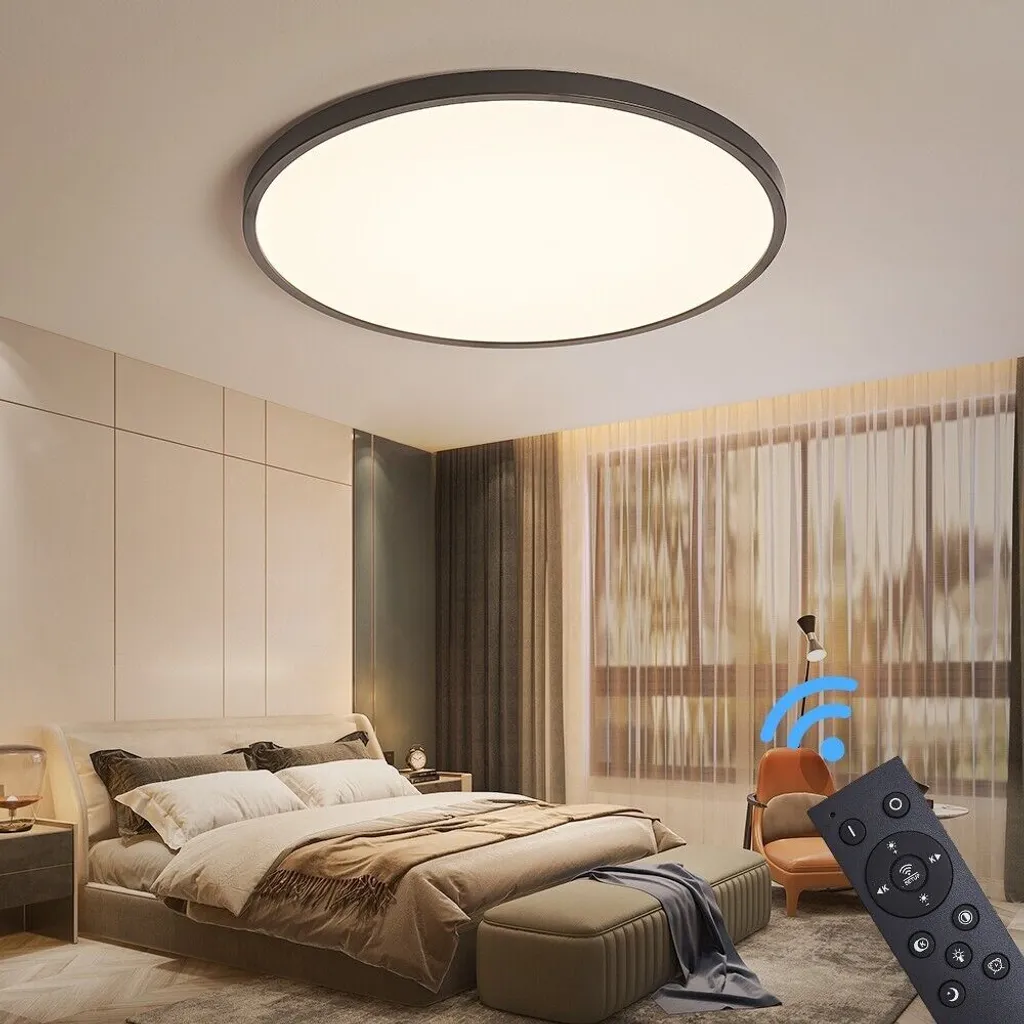 Luminaire de plafond LED XM40 noir avec variateur de luminosité