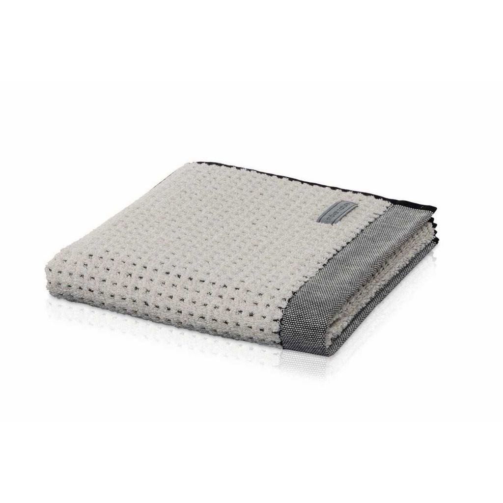 Möve Handtuch Eden Piquée Struktur Schlauchsaum Schwarz 80x150