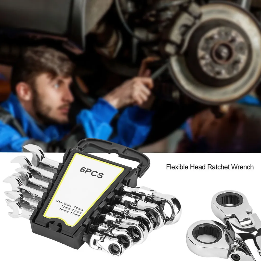Coffret de Clés Mixtes à Cliquet Orientables de 8 à 17 mm pour Auto