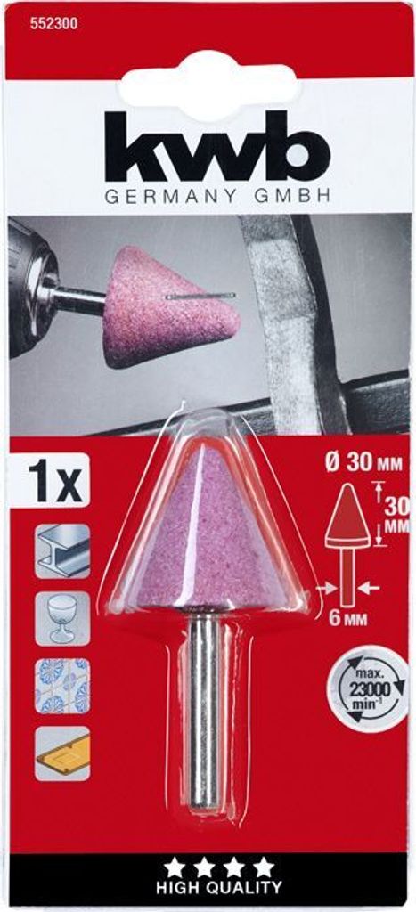 kwb 552300, Montierte Stelle, Keramik, Glas, Stahl, Aluminiumoxid, 23000 RPM, Jede Marke, Pink