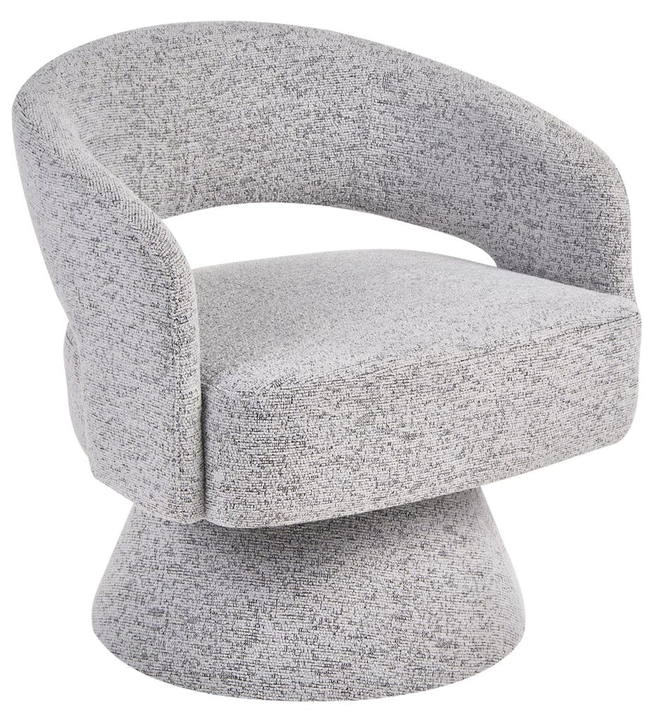 BELIANI Sessel Grau Stoff Gepolstert mit Drehfunktion Drehbar Modernes Design Wohnzimmer Esszimmer Drehsessel Polstersessel Stoffsessel