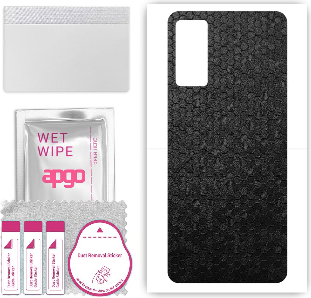 apgo Rückseite Schutzfolie, Skin, kompatibel mit Vivo Y3s India, Hinten Displayschutzfolie aus Vinylfolie, kratzfest, einfache Montage - Schwarze ...