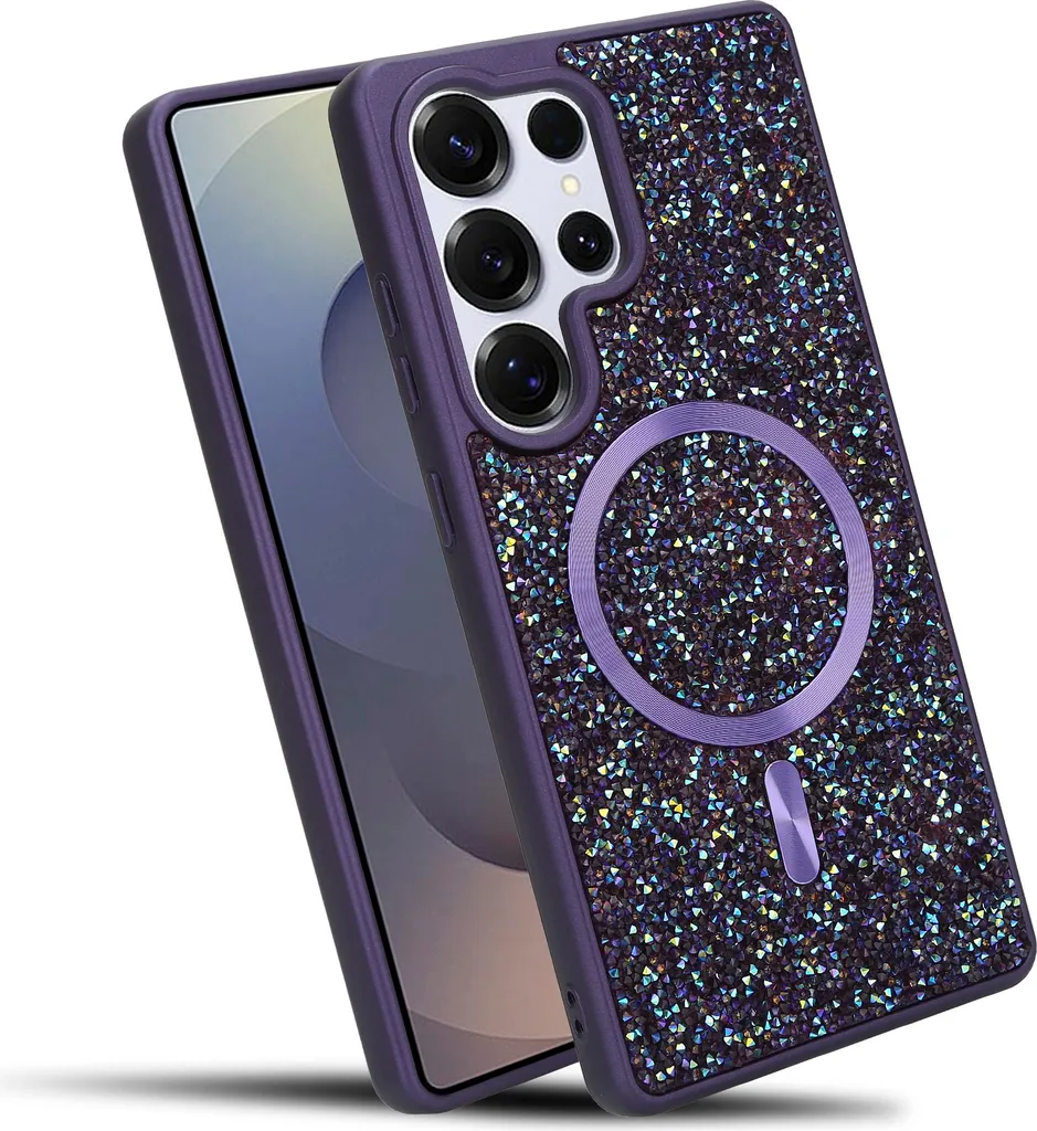 Custodia Samsung S25 Ultra Glitter Lilla MagSafe Cadorabo - Luxury Style