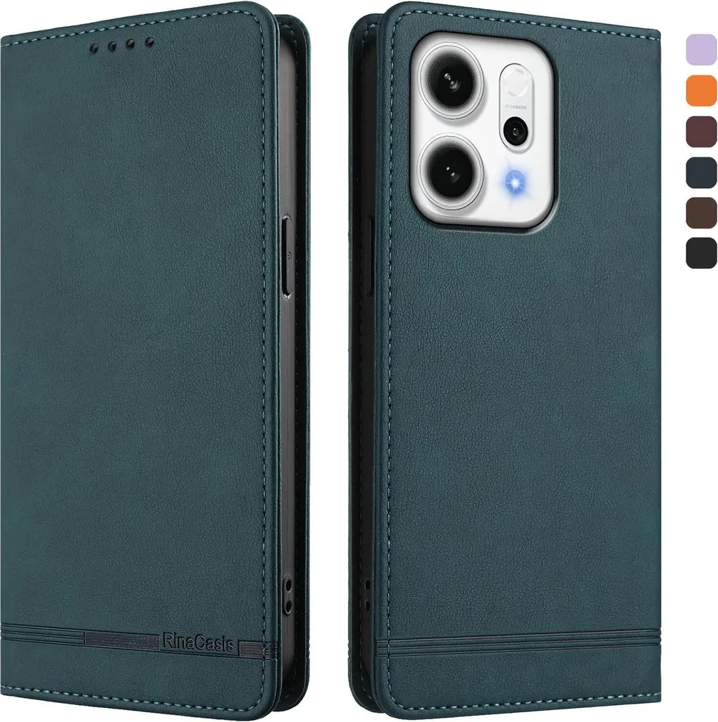 Custodia Oppo Reno14 / Reno14 F 5G in Eco-pelle Verde con Slot Carte