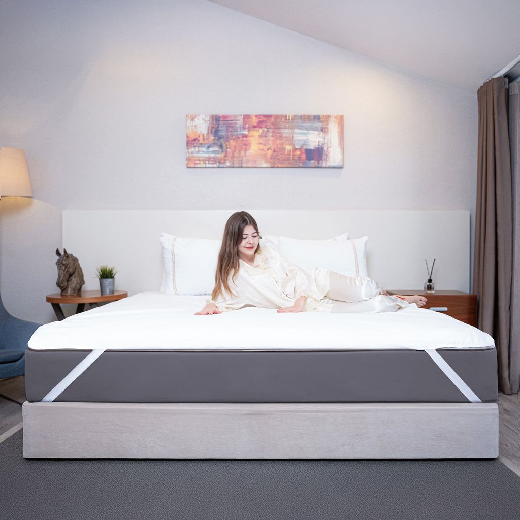 Buymax Matratzenschoner 200x200 cm 2er-Set, wasserdicht und Produktbild 