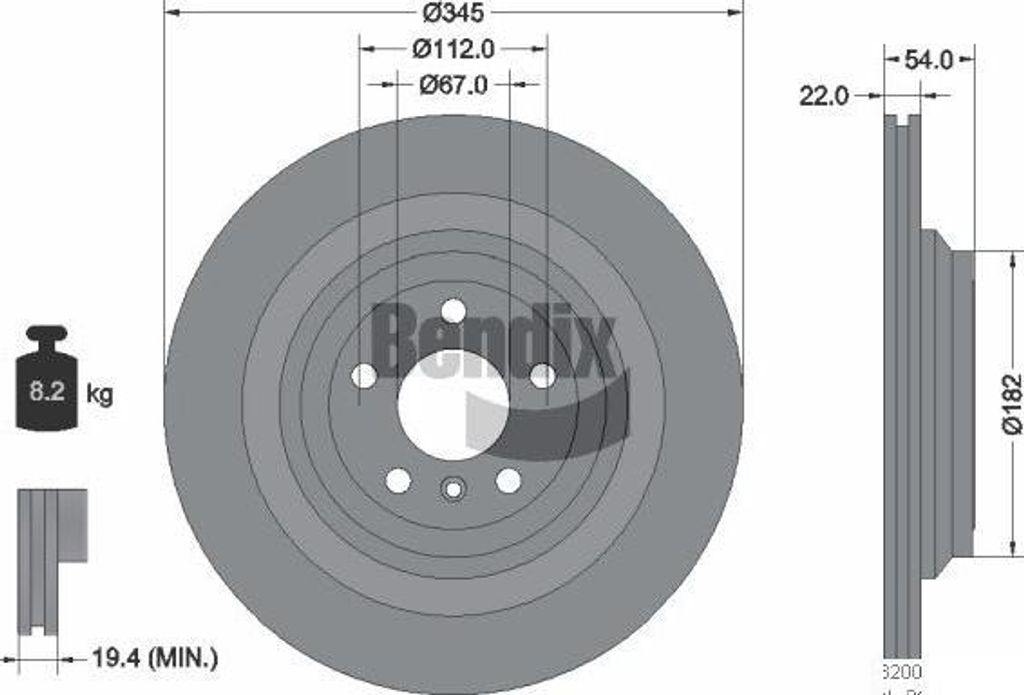 BENDIX Braking BDS1493 Bremsscheibe OE 1664230212 kompatibel mit GL-Klasse, GLE, GLS, M-Klasse