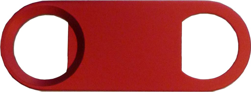 Flaschenöffner aus Metall / beidseitig verwendbar / Farbe: rot