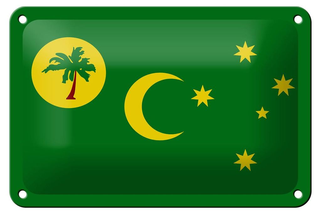 Blechschild Flagge Kokosinseln 18x12cm Flag Cocos Islands