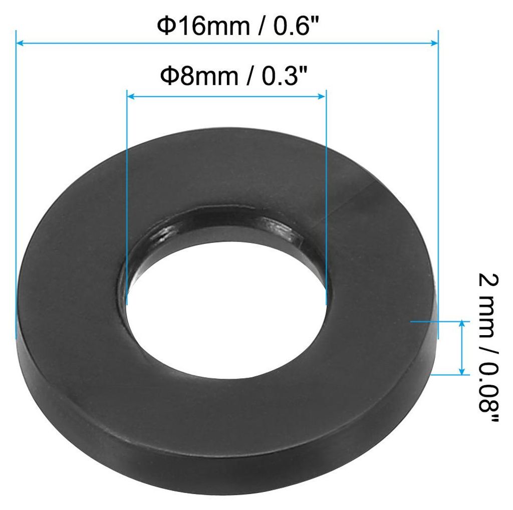 M8 Gummi Unterlegscheiben Gummidichtung Rund, 60 Stš¹ck 8mm ID 16mm OD 2mm Dick Flache Unterlegscheiben Set Dichtungsgummi fš¹r Wasserhahnrohr ...