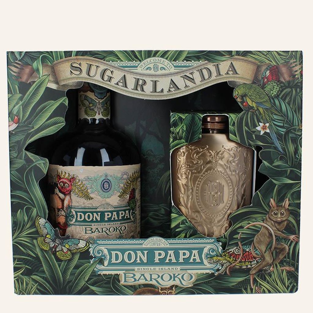 Don Papa Baroko - Geschenkset - mit Hip Flask - Spirituose Produktbild 