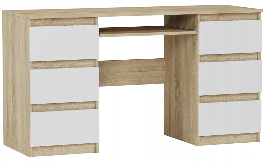 Psací stůl počítačový 135 cm 6 zásuvek FRAMIRE N-32 mix Obrázek produktu 
