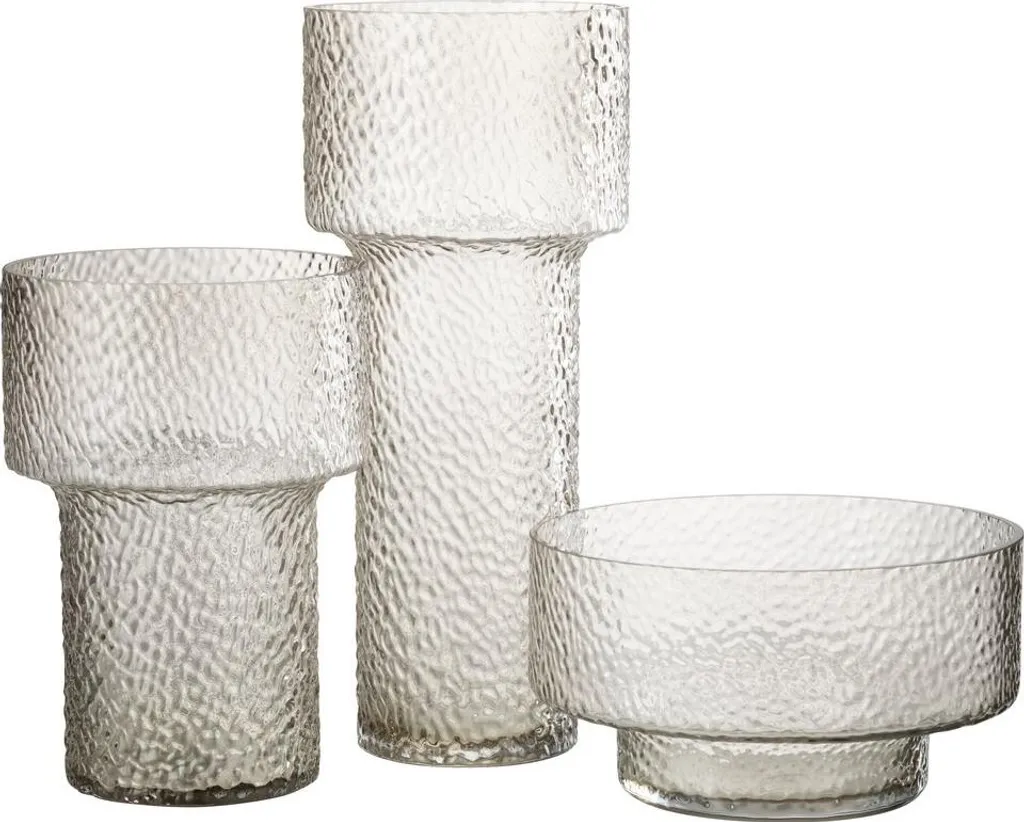 Vase en Verre Transparent Bas Betty : Centre de Table Chic J-Line - 2