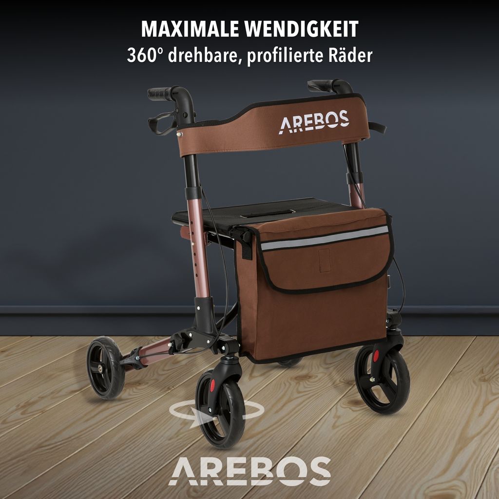 AREBOS ľahký rolátor, rolátory, 6-pozičné nastavenie výšky, Obrázok produktu 7