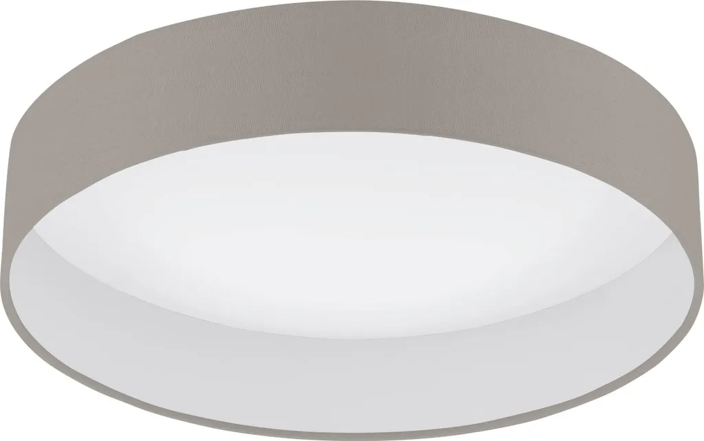 Plafonnier LED Design Taupe Palomaro 1 - Finition Textile Diamètre 40,5