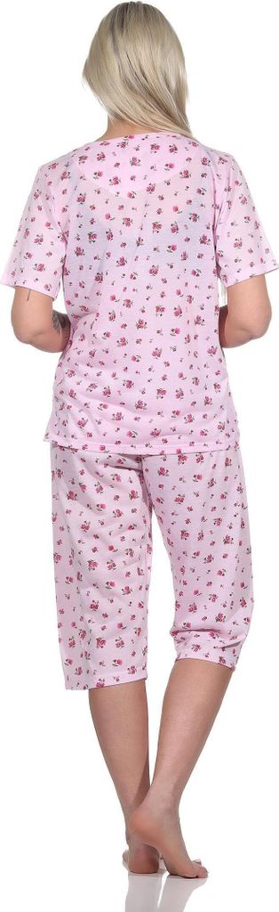 Damen Pyjama 3/4 Hose & Shirt Sommer Schlafanzug; Rosa/M/38