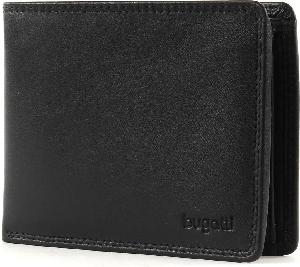 Bugatti Simbiosi Portafoglio Uomo in Vera Pelle Nera 8CC | Portamonete