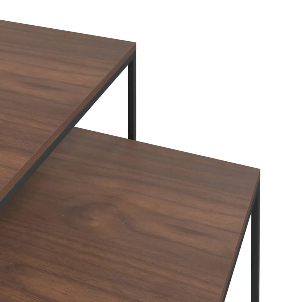 Tavolini Sovrapponibili Industrial 2 Pezzi - Arredo Salotto Moderno - 10