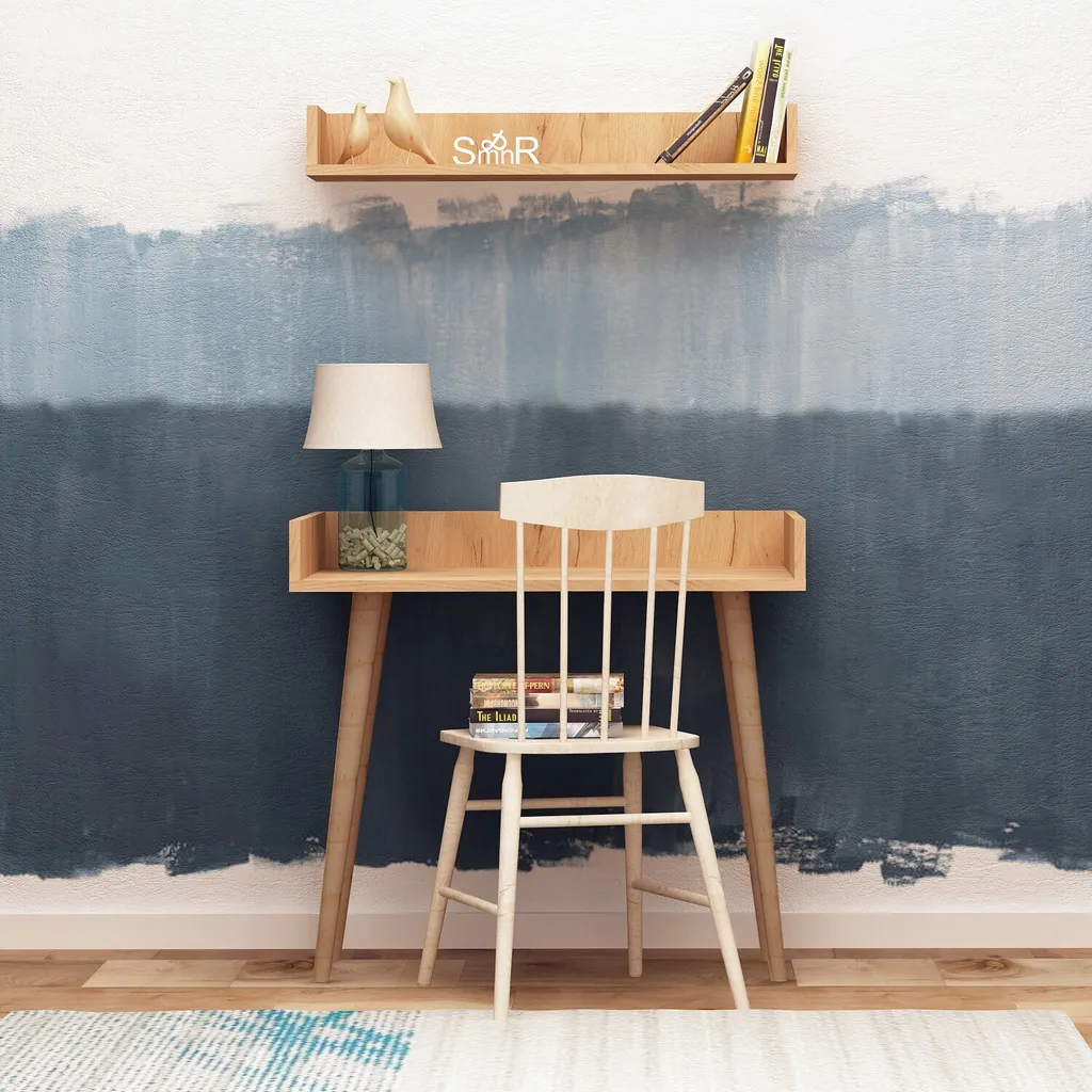 Bureau chêne Skye Decor Harmony table de travail mélaminée 90cm