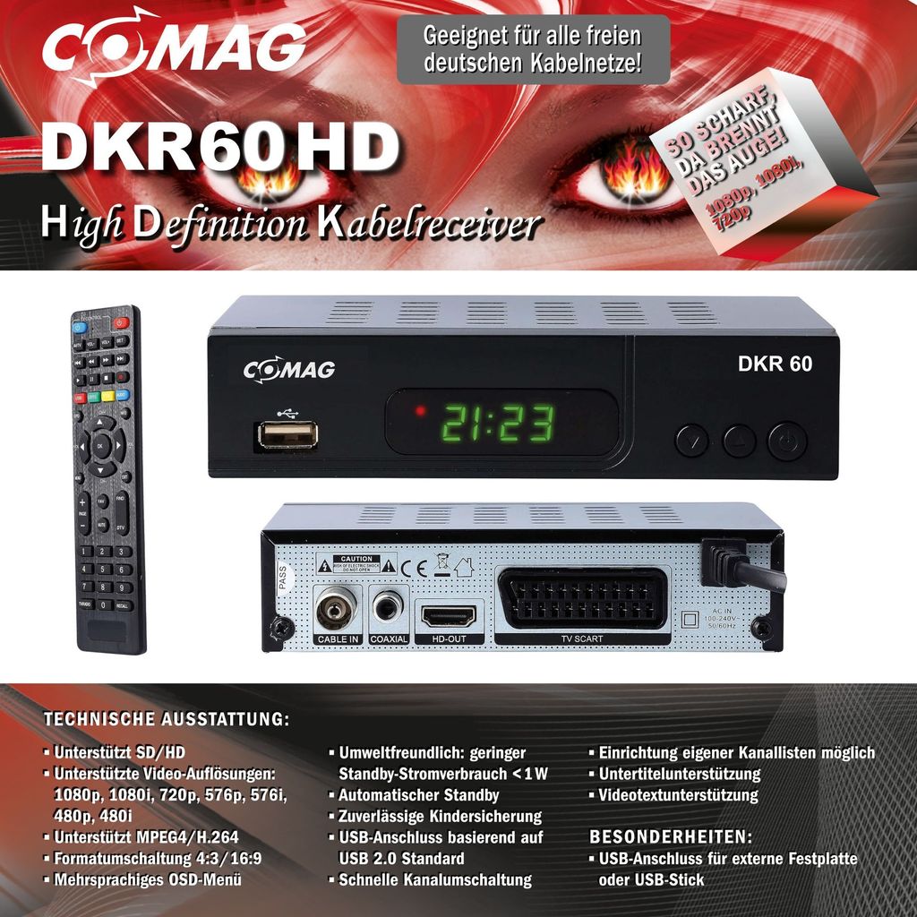 Comag Dkr 60 Hd Bedienungsanleitung Comag HD Kabel-Receiver DKR 60 Kabelreceiver | Kaufland.de