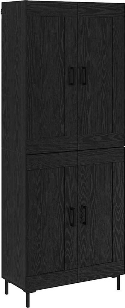 Highboard 2 pcs Schwarz Eichen-Optik Holzwerkstoff
