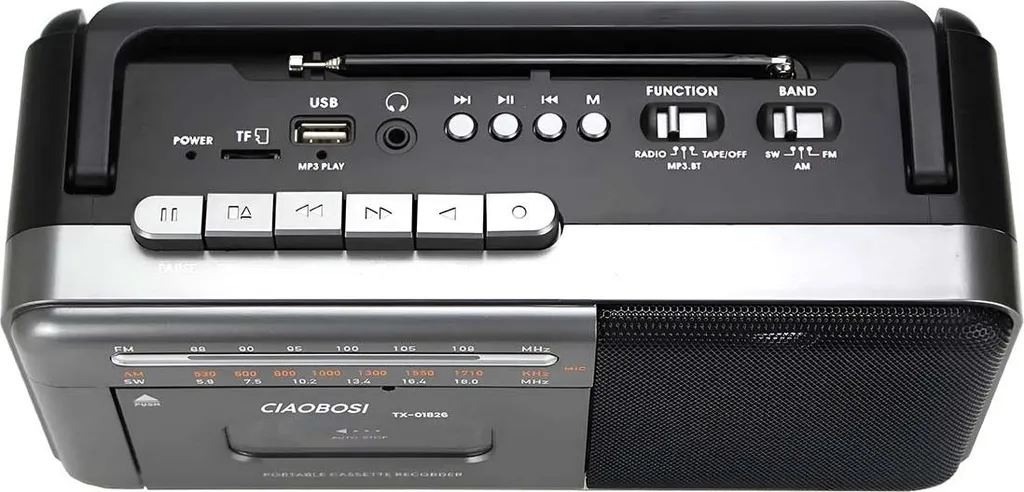 Radio Facile Avizar con Cassette e Bluetooth - Grigio Scuro Elegante - 5