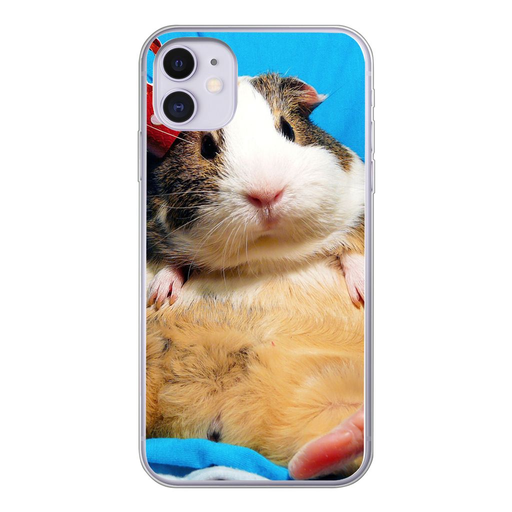 MuchoWow Handyhülle Schutzhülle Hülle für iPhone 11 Meerschweinchen - Lustig - Krone - Kinder - Jungen - Mädchen - Kind Silikon Softcase Han...