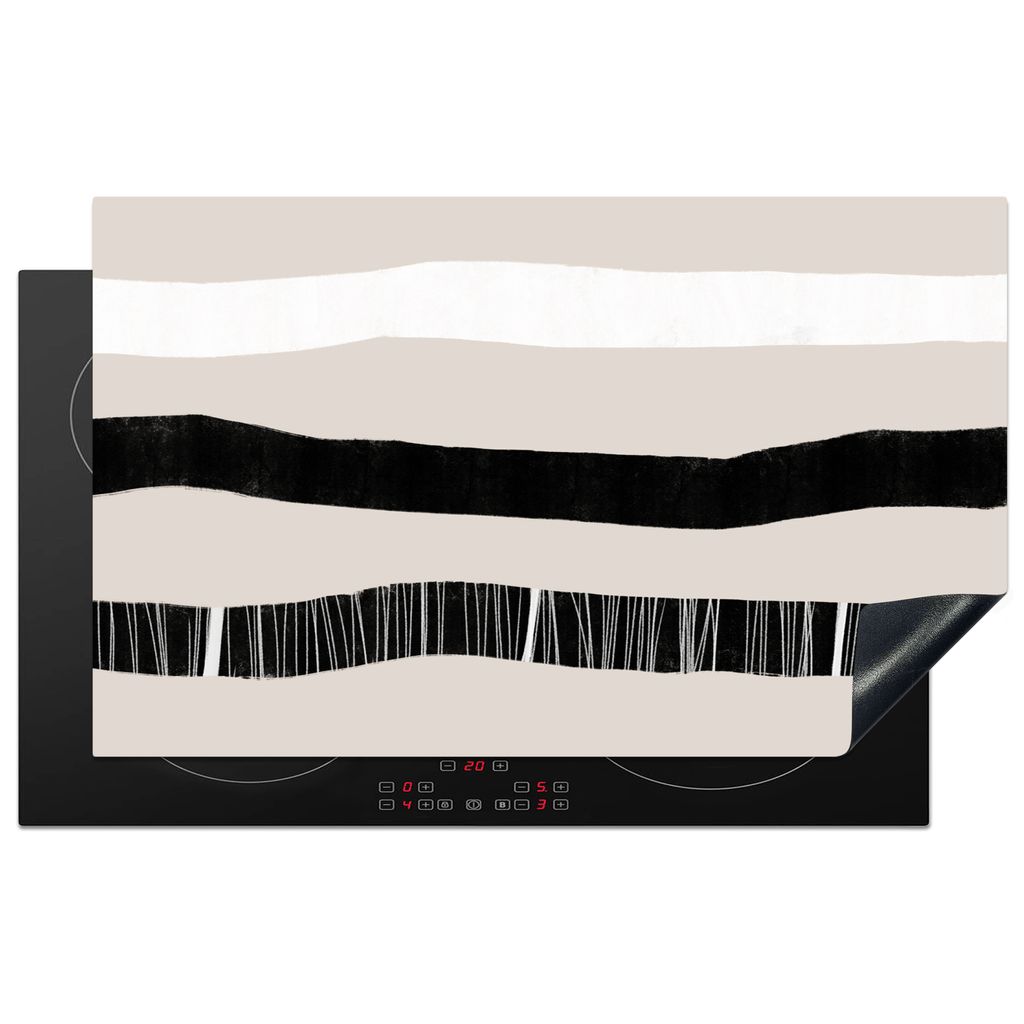 KitchenYeah Herdabdeckplatte Linie - Pastell - Minimalismus - Muster , 85x52cm, Küche Deko, Glaskeramikkochfeld Herdabdeckung, Abdeckplatte fùr...