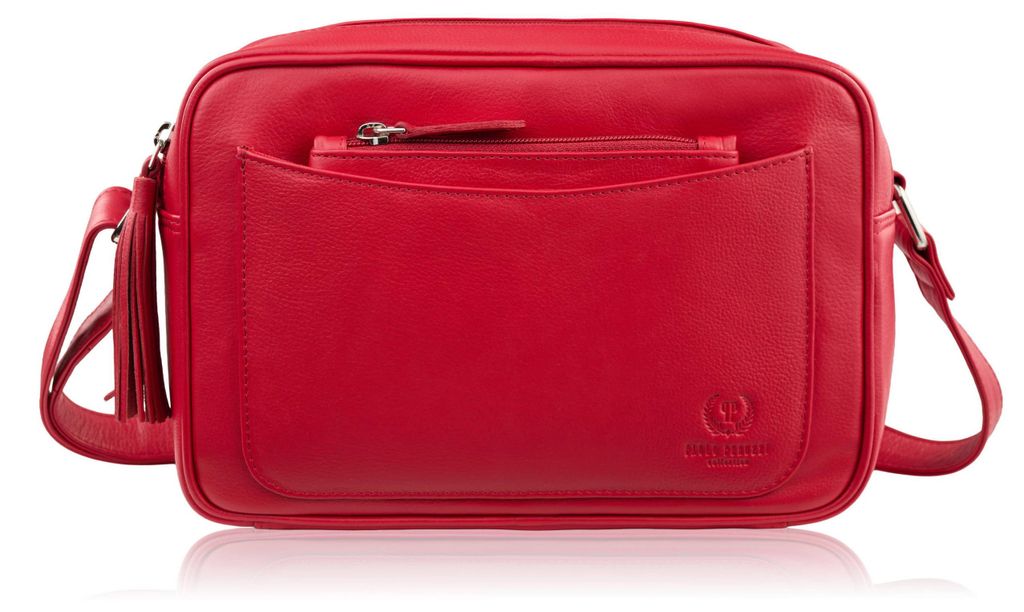 Damen Leder Schulterriemen Tasche rot klein Paolo Peruzzi Produktbild 
