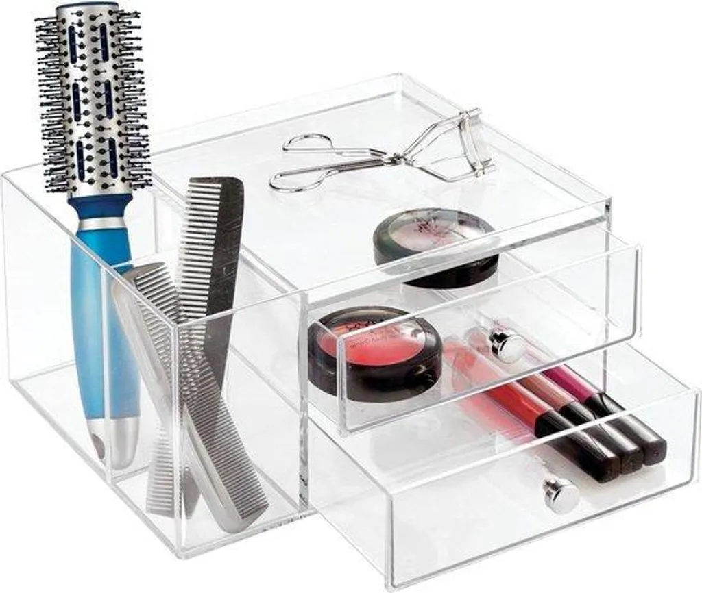 Meuble de maquillage transparent pour armoire de salle de bains - 34x22cm