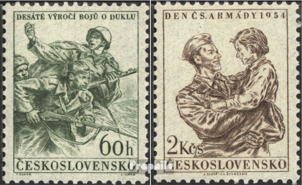 Briefmarken Tschechoslowakei 1954 Mi 876-877 (kompl.Ausg.) postfrisch Armee