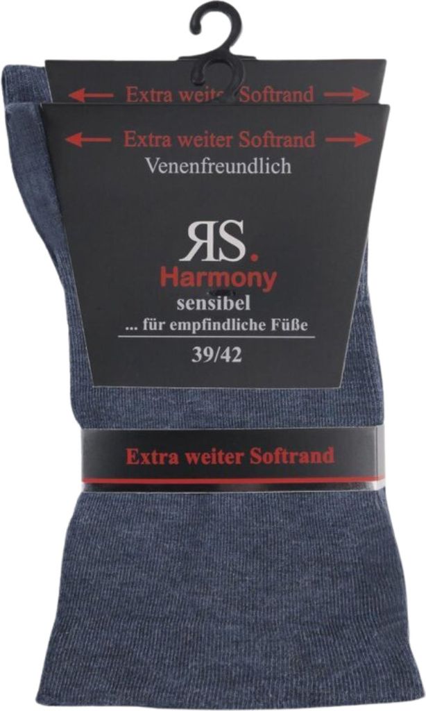 2 Paar Socken Baumwolle Herren extra weit breit ohne Gummi RS Harmony jeans 39/42