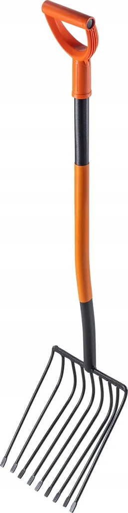 Fourche à pierres KADAX avec 9 dents robustes en acier pour chantiers 120cm
