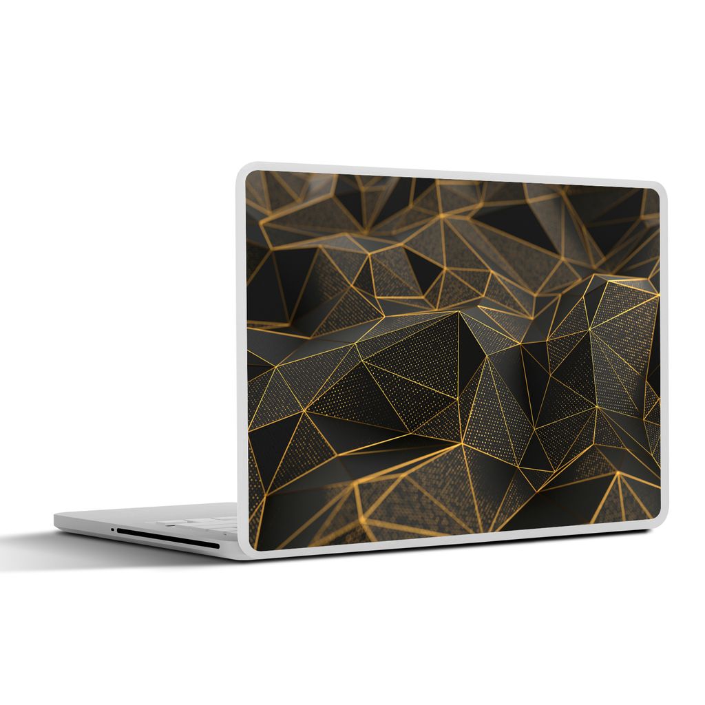 MuchoWow Laptop Aufkleber Sticker Cover Abstrakt - Gold - 3D - Luxus - Kunst 40x30 cm - Laptop Dekoration - Selbstklebend