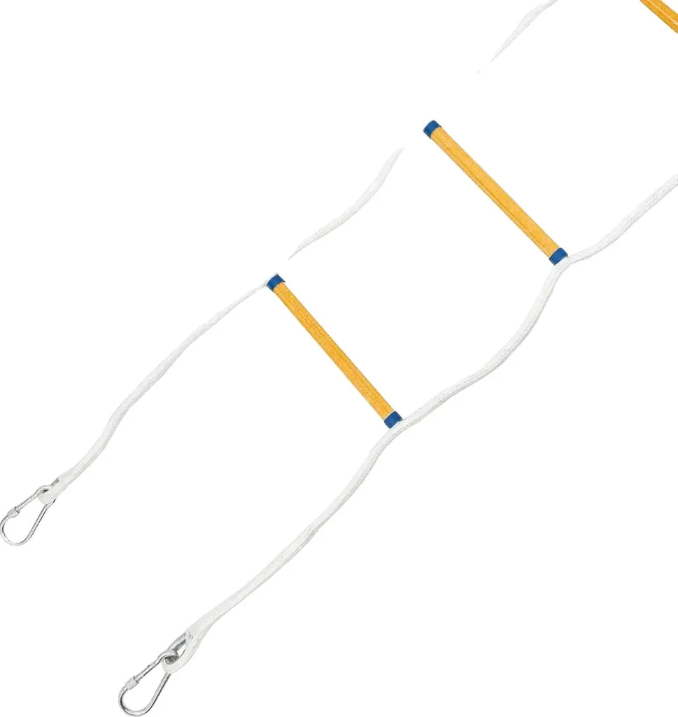 Échelle de corde pour évacuation d'urgence 10m de long charge max 200kg