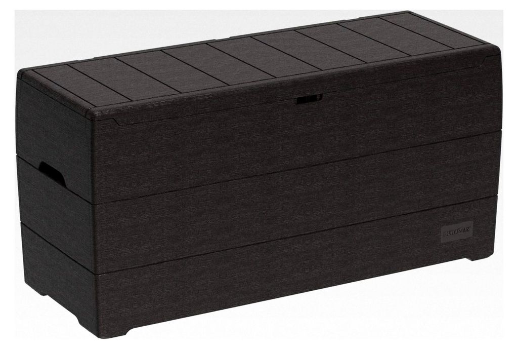 Kissenbox aus Kunststoff mit 270 Litern Volumen, Dunkelbraun
