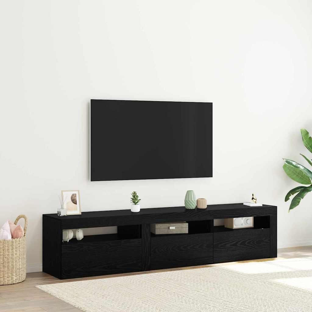 Maison Exclusive - TV-Schränk 2 pcs Schwarz Eichen-Optik 180 x 35 x 40 cm